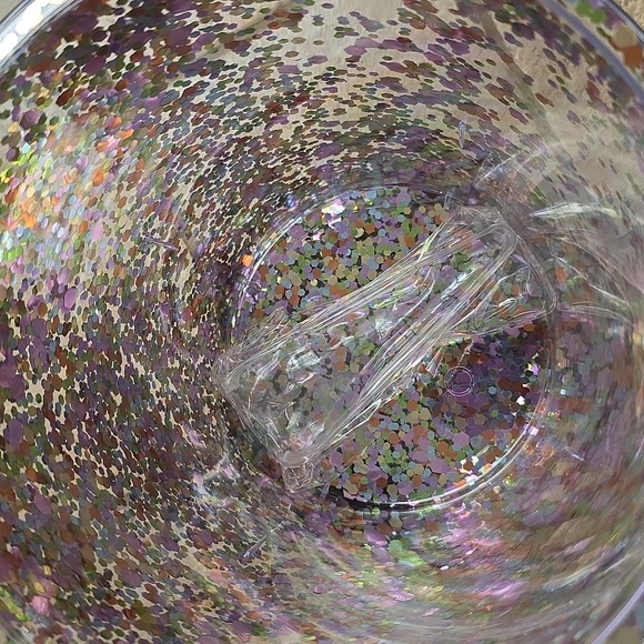 Ice Bucket With Tongs Glitter Enclosed In Clear Double Panel Open Faced Bucket - Picture 3 of 8